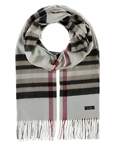 Produktbild: FRAAS Cashmink Schal 56 x 200 cm - Weicher als Kaschmir - Made in Germany - Schal kariert für Damen und Herren - Perfekt für Herbst und Winter Weiß