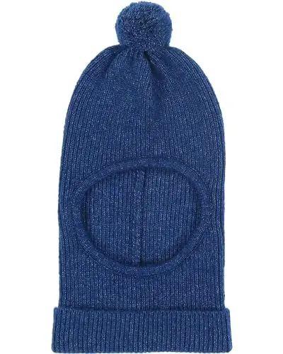 Produktbild: FRAAS Damen Kapuzenschal mit Pompon - warme Strickmütze mit Rippenmuster - Sustainability Edition Royal Blue