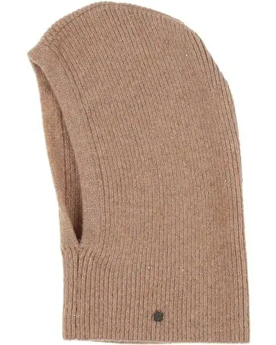 Produktbild: FRAAS Damen Kapuzenschal mit dezentem Glitzer - warme Strickmütze mit Rippenmuster Cafe Au Lait