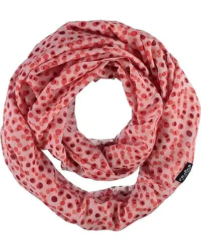 Produktbild: FRAAS Damen Loop-Schal - 65 x 90 cm - Punkte-Schal im Rockabilly-Stil - Seidenmischung - perfekt für Frühling und Sommer Koralle