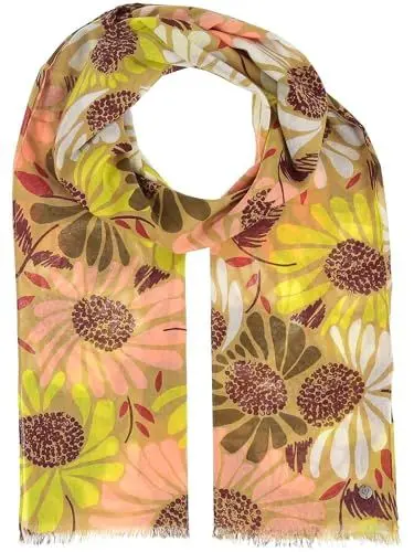 Produktbild: FRAAS Damen Schal mit XL Blumen-Print - 50 x 180 cm Größe - aus Baumwolle