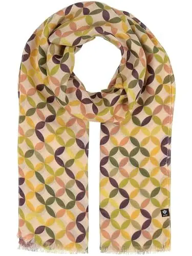 Produktbild: FRAAS Damen Schal mit geometrischem Muster - 58 x 178 cm - leichtes Accessoire aus 100% reiner Viskose - Sustainability Edition Safari Green