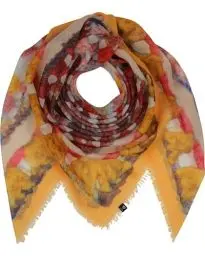 Produktbild: FRAAS Halstuch Damen - Tuch mit Patchwork-Design - 120 x 120 cm - leichter Polyester Schal Damen - Sustainability Edition Pineapple