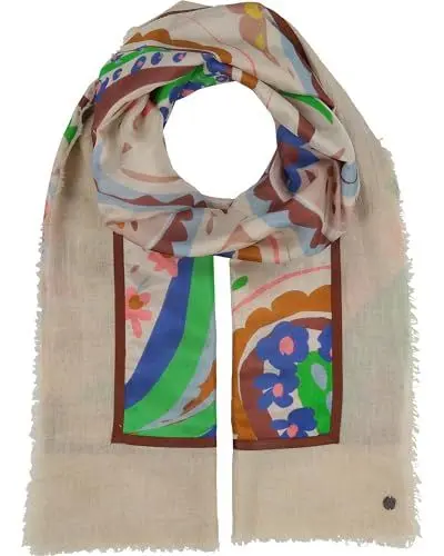 Produktbild: FRAAS Patchwork-Stola mit Paisley-Print - 70 x 180 cm - Schal in Seide auf Baumwolle Honest Green