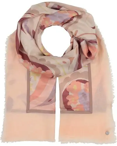Produktbild: FRAAS Patchwork-Stola mit Paisley-Print - 70 x 180 cm - Schal in Seide auf Baumwolle Pale Peach