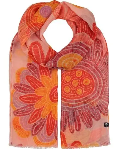 Produktbild: FRAAS Stola mit floralem Design - 70 x 180 cm - leichter Schal mit Blumen-Muster - Sustainability Edition Soft Apricot