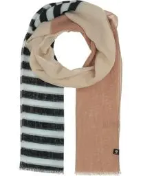 Produktbild: FRAAS Stola mit maritimem Design - 50 x 180 cm - leichter Schal mit Streifen - Sustainability Edition Nougat