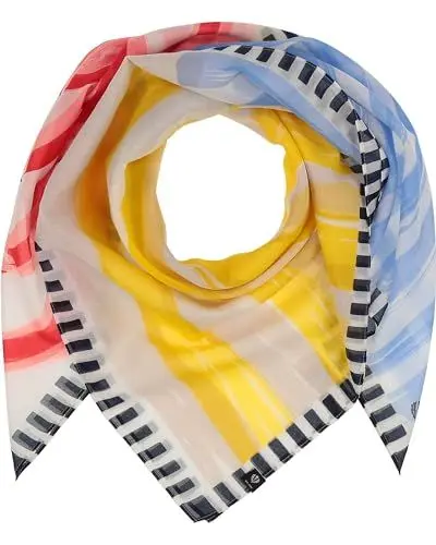 Produktbild: FRAAS Tuch mit maritimen Design - 103 x 103 cm - Halstuch in Baumwoll-Seiden-Mischung Air Blue