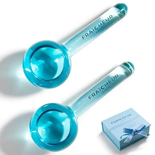 Produktbild: FRAÎCHEUR Eisroller Gesicht | Face Roller für kalte Gesichtsmassage | Hautpflege Gesichtsmassage Roller mit Anti-Frost-Flüssigkeit | Reduziert Schwellungen, Poren | BLAU