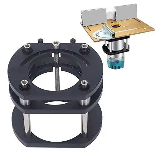 Produktbild: Router-Lift-Basis, 4-Backen-Frästisch-Hebesystem für 64-66 Mm Durchmesser, Handkurbel-Fräser-Hebebühne für die Holzbearbeitung Zum Elektrischen Einstechen, Trimmen und Anfasen