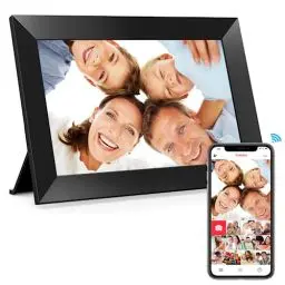 Produktbild: Frameo 10,1 Zoll WiFi Digitaler Bilderrahmen, 1280x800 HD IPS Touchscreen Foto Rahmen, 32GB Speicher, Automatische Rotation, Wandmontagefähig, Teilen Sie Fotos sofort von überall aus