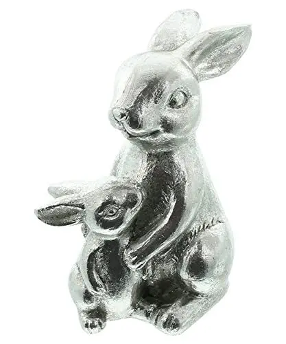 Produktbild: FRANK FLECHTWAREN Osterdeko Hasenmutter mit Kind, Dekofigur aus Polyresin,Hase, ca.17,5 x 11 x 21,5 cm