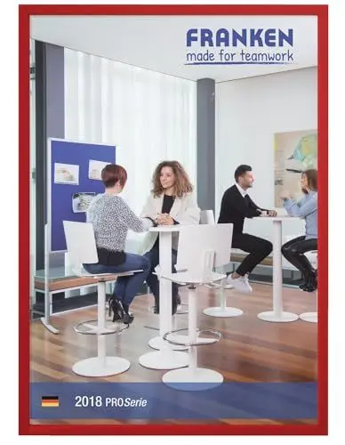Produktbild: FRANKEN Dokumentenhalter Frame It X-tra!Line, DIN A4, magnetisch, 5 Stück, rot, ITSA4M/5 01