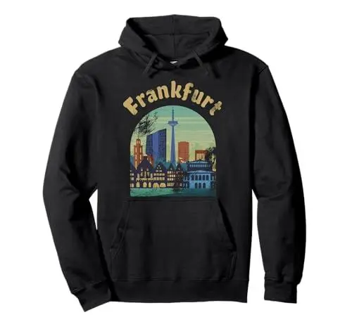 Produktbild: Frankfurt Skyline retro Pullover Hoodie