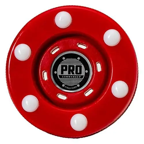Produktbild: FRANKLIN - Pro Commander Streethockey-Puck NHL I Puck für Roller- und Inlinehockey I Outdoor Puck mit geringer Reibung I speziell gedämpftes Kernmaterial - Rot, 1 Puck