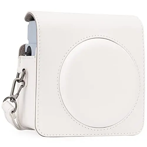 Produktbild: Frankmate Schutzhülle Kompatibel mit Fujifilm Instax Square SQ1 Sofortbildkamera PU Leder Compact Case Tasche mit verstellbarem Schultergurt (Weiß)