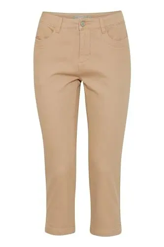 Produktbild: fransa FRFOTWILL 3 Capri Pants Damen Cargo Hose mit Gürtelschlaufen Tight-Fit, Größe:38, Farbe:Silver Mink (171312)