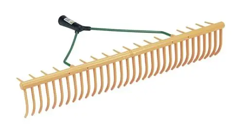 Produktbild: Kerbl Rasenrechen (ohne Stiel, Farbe gelb, Breite 64 cm, mit 32/16 Zinken, mit Stielhalter, aus Polypropylen) 29157