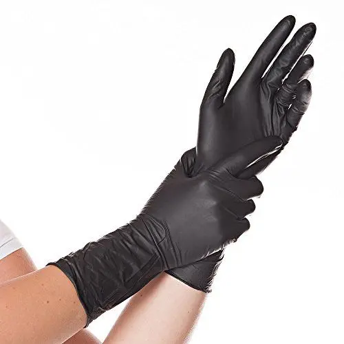 Produktbild: FRANZ MENSCH Hygostar Nitrilhandschuhe Safe Long | Latex- und puderfrei, schwarz, 10/XL, 30cm, 100 Stück, Einweghandschuhe, extra lang und robust, langer Schaft