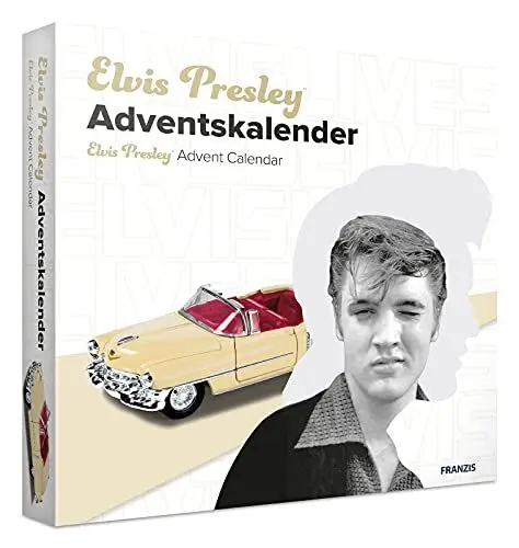 Produktbild: FRANZIS 55120 - Elvis Presley Adventskalender, Cadillac Eldorado Metallmodell im Maßstab 1:37, inkl. Soundmodul und 52-seitigem Begleitbuch