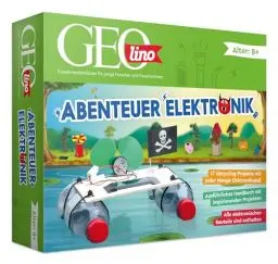 Produktbild: FRANZIS 67073 - GEOlino Experimentierkasten Abenteuer Elektronik, Set mit Solarmodul, LEDs, Solarmotor, Propeller, Handbuch und weiterem Zubehör, ab 8 Jahren, keine Vorkenntnisse nötig