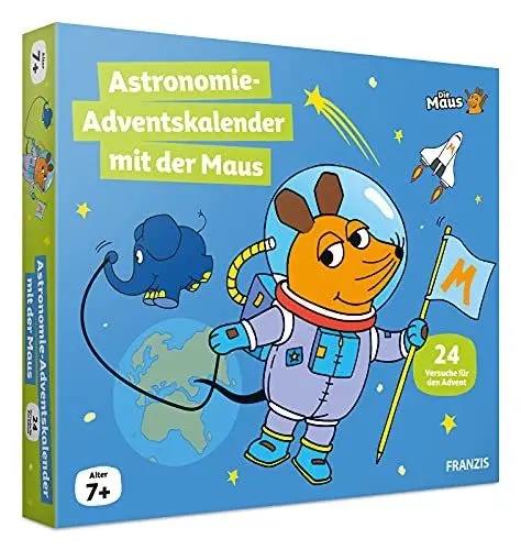 Produktbild: FRANZIS 67162 - Astronomie Adventskalender mit der Maus, 24 Versuche für den Advent zum Entdecken, Forschen und Rätseln, für Kinder ab 7 Jahren