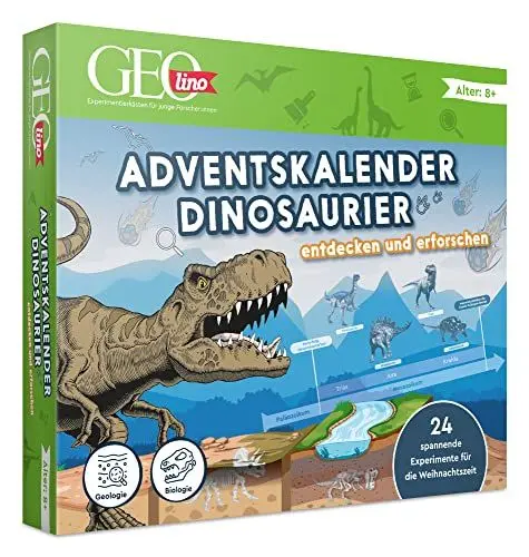 Produktbild: FRANZIS 67205 - GEOlino Adventskalender Dinosaurier entdecken und erforschen, 24 spannende Experimente für die Weihnachtszeit, für Kinder ab 8 Jahren