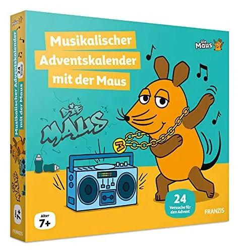 Produktbild: FRANZIS 67270 - Musikalischer Adventskalender mit der Maus, 24 Versuche für den Advent rund um das Thema Töne und Musik, für Kinder ab 7 Jahren