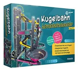 Produktbild: FRANZIS 67300 - Kugelbahn Adventskalender, in 24 Tagen zur eigenen Kugelbahn, Bastelset aus Kartonage, inkl. 9 Kugeln, für Kinder ab 8 Jahren