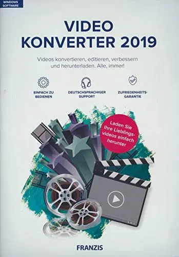 Produktbild: FRANZIS Video Konverter 2019|2019|4K-UHD- und HD-Videos|-|Für PC Windows 10 / 8.1 / 8 / 7|Disc|Disc