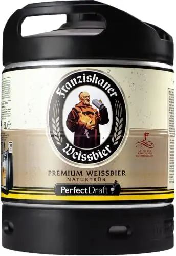 Produktbild: Franziskaner Weissbier Hefeweizen Bier Perfect Draft (1 x 6l) MEHRWEG Fassbier,6.0 l