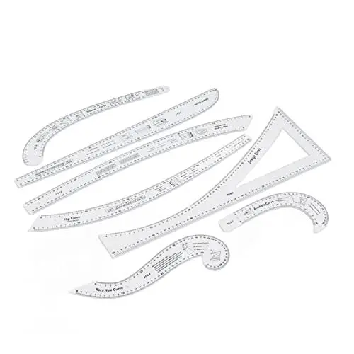 Produktbild: Generic Französisches Kurvenlineal, Nählineal, Vielseitig Einsetzbar, 7-teiliges Nählineal, Schneider-Set, Kurvenlineal-Set, Klarer Maßstab, Modernes Design-Lineal-Set für die