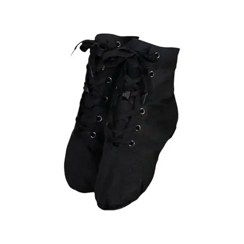 Produktbild: Frauen Männer Leinwand Freizeitschuhe Hausschuhe Jazz Stiefel Tanzschuhe Weiche Sohlen Übung Schuhe Ballett Tanz Schuhe Barfuß Schuhe Damen (Black, 38)