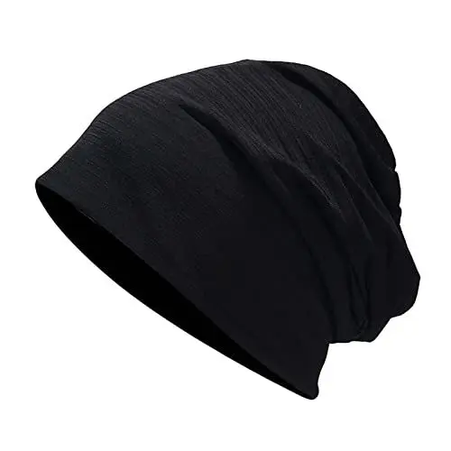 Produktbild: Frauen-dünner Doppelschicht-Pullover-Hut-einfacher Platten-Stapel-Hut-Paar-beiläufiger Hut Strickmütze Herren (Black, One Size)