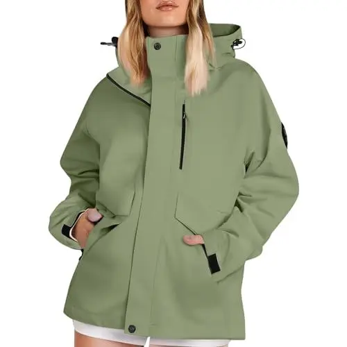 Produktbild: Frauenmantel Regenponcho Festival Wasserdicht Regenjacke Damen Gelb Regen Poncho Regenschutz Ledermantel Windbreaker für Multi M