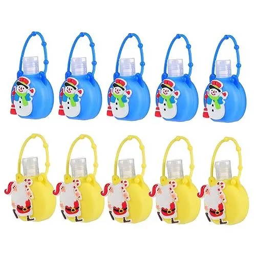 Produktbild: FRCOLOR 10 Stk Flasche Mit Weihnachtlichem Handseifenspender Reise-schlüsselanhänger-flaschen Nachfüllbare Flasche Reisegröße Plastik Kosmetik Leere Flasche Reisen