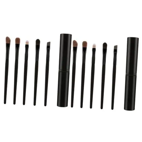 Produktbild: FRCOLOR 2 Sets Tägliches Augen-make-up-pinsel-set Mit Aufbewahrungskoffer 5 Verschiedene Pinsel Leicht Zu Tragen 5 Stück * 2