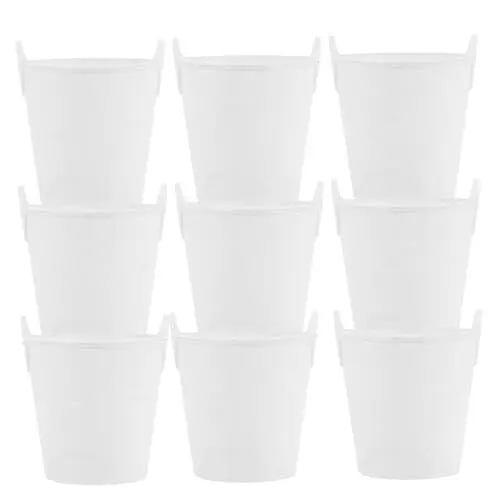Produktbild: FRCOLOR 10st Mini-eimervase Graffiti-Materialien Pommes-Frites-Eimer Mini-eiskübel Kleiner Eimerbehälter Mini-Eimer Zum Selbermachen Pflanzeneimer Plastik Weißer Embryo Blumentopf