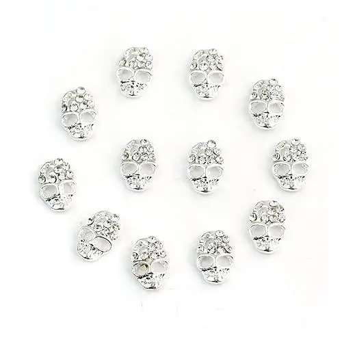 Produktbild: FRCOLOR 12st Nagelsticker Mit Strass -nagelabziehbilder Halloween Nail Art Nagelaufkleber Charms Goth Strass-totenkopfnagel Totenkopfanhänger Für Nägel Jahrgang 3d Maske