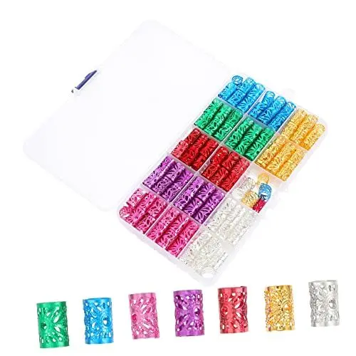 Produktbild: FRCOLOR 170-teiliges Haarschmuckset Aus Legierung Für Dreadlocks Und Zöpfe – Goldene Haarmanschetten Für Zöpfe Haarperlen Und Armbandanhänger