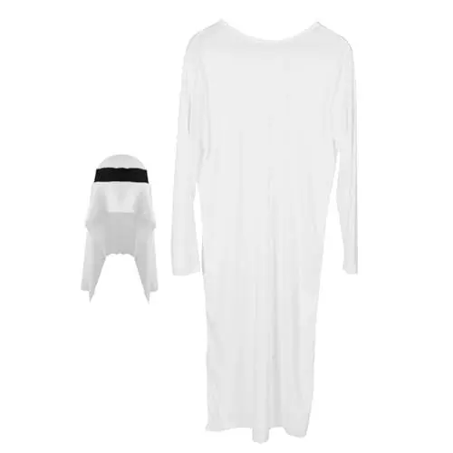 Produktbild: FRCOLOR 1 Satz Arabische Kaftan Kostüm für Herren Traditionelle Islamische Kleidung mit Kopfscarf für Partys und Besondere Anlässe Leicht und Bequem Einzigartiges Design für Einen