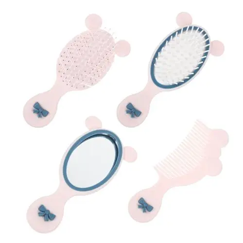 Produktbild: FRCOLOR Massage-haarbürsten-set Haarbürste Für Kleinkinder Tragbarer Kamm Handspiegel Styling-kamm Für Jungen Und Mädchen