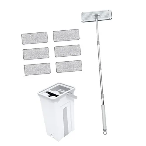 Produktbild: FRCOLOR Rotierender Mopp Staubmopp Lazy Mop-Eimer Hocheffizienter Reinigungsmopp Mopp- und Eimer-Sets Schwammmopp für Den Boden