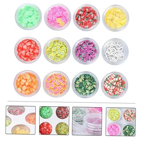 Produktbild: FRCOLOR 1 Satz Nagelsticker Mit Früchten Nail Art Zubehör Obst-nailart-scheiben Art Resin Nägel Zubehör Nail-art-scheiben Nail Art Strass Fruchtscheibe Aus Ton Schleim Dingding 3d