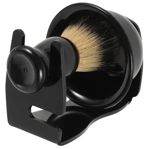Produktbild: FRCOLOR 1 Satz Rasierzeug Rasierpinselständer Rasierset Für Herren Rasierpinsel Für Männer Rasierpinselhalter Herren Rasierset Rasierschale Rasierset Für Rasiermesser Nylon Black