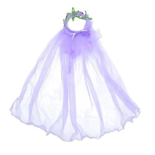 Produktbild: FRCOLOR 1stk Blumenmädchen-schleier Blumenband Brautschleier Accessoires Für Teenager-mädchen Spitzenstirnband Hochzeit Stirnband Kinder Haarkranz Schleier Spitzenband Violett