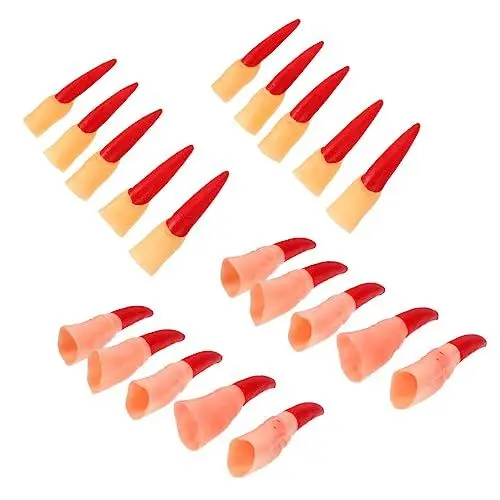 Produktbild: FRCOLOR 20stücke Fake Witch Fingers Realistische Halloween Finger Für Kostümpartys Zombie-cosplay Zubehör Gruselige Fingernägel Für Halloween Feierlichkeiten