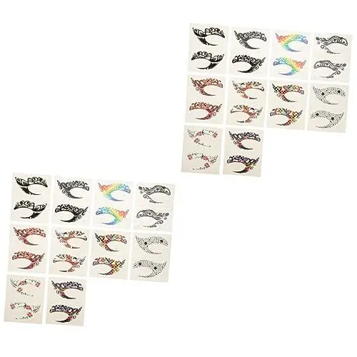 Produktbild: FRCOLOR 2 Sets Temporäre Lidschatten-aufkleber Selbstklebende Make-up-aufkleber Zur Verbesserung Des Augen-make-ups Für Halloween Und Partys 10 Paar * 2