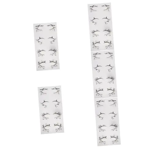 Produktbild: FRCOLOR 5 Sets Halloween Festival Augen Make-up Aufkleber Lidschatten Aufkleber Ausgehöhlte Festival Kostüm Requisite Temporäre Make-up Werkzeuge Eyeliner Aufkleber 4 Paare * 5