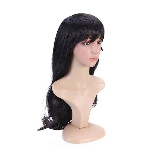 Produktbild: FRCOLOR Wellenförmige Lockige Perücke Für Damen Mit Kostenlosem Kamm Synthetische Cosplay-welle Für Partys Halloween Und Anime-veranstaltungen Schwarz